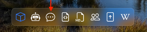 Chat icon in the PeerSky toolbar